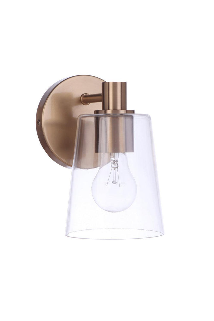 Emilio One Light Wall Sconce in Satin Brass