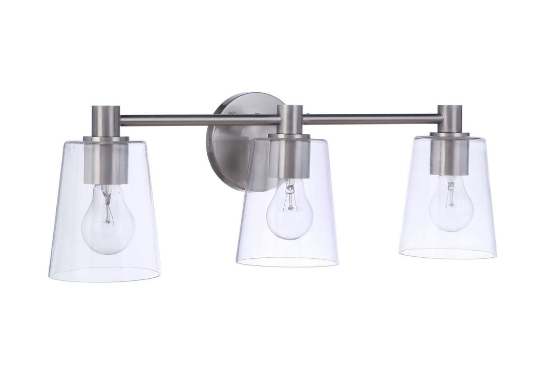 Emilio Three Light Vanity in Brushed Polished Nickel