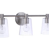 Emilio Three Light Vanity in Brushed Polished Nickel
