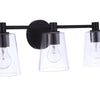 Emilio Three Light Vanity in Flat Black
