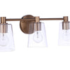 Emilio Three Light Vanity in Satin Brass