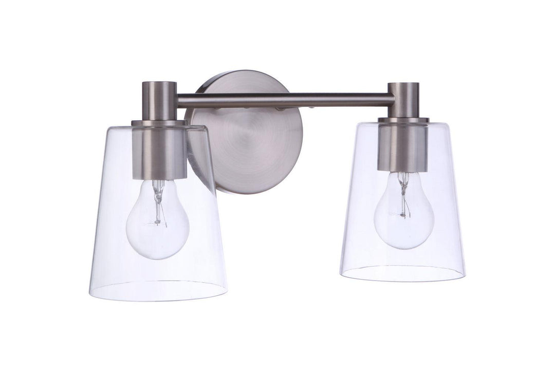 Emilio Two Light Vanity in Brushed Polished Nickel