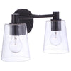 Emilio Two Light Vanity in Flat Black
