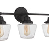 Essex Three Light Vanity in Flat Black
