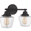 Essex Two Light Vanity in Flat Black