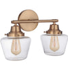 Essex Two Light Vanity in Satin Brass