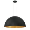 Eurofase Laverton Three Light Pendant in Black/Gold