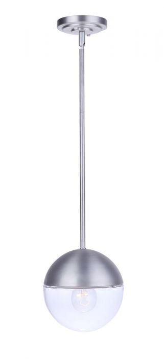 Evie One Light Outdoor Pendant in Satin Aluminum