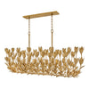 Flora LED Linear Pendant in Burnished Gold