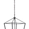 Flynt Four Light Foyer Pendant in Flat Black