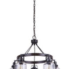 Foxwood Five Light Chandelier in Flat Black/Dark Teak