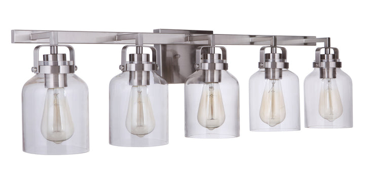 Foxwood Five Light Vanity in Brushed Polished Nickel