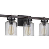 Foxwood Five Light Vanity in Flat Black/Dark Teak