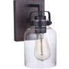 Foxwood One Light Wall Sconce in Flat Black/Dark Teak