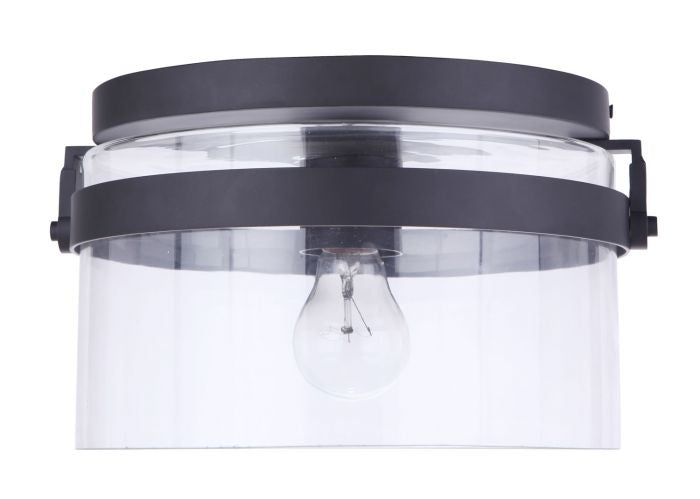 Franklin One Light Outdoor Flush Mount in Midnight