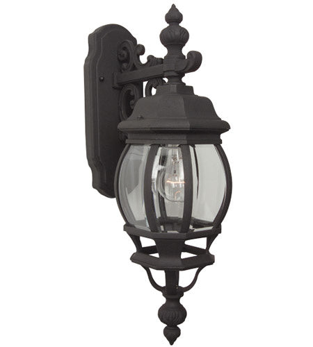 French Style One Light Wall Mount in Textured Black