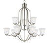 Generation Lighting. Nine Light Chandelier