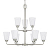 Generation Lighting. Nine Light Chandelier