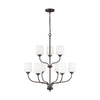 Generation Lighting. Nine Light Chandelier