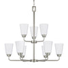 Generation Lighting. Nine Light Chandelier