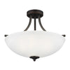 Generation Lighting. Three Light Semi-Flush Convertible Pendant