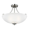 Generation Lighting. Three Light Semi-Flush Convertible Pendant