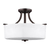 Generation Lighting. Three Light Semi-Flush Mount