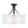Generation Lighting. Three Light Semi-Flush Mount