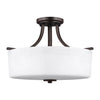 Generation Lighting. Three Light Semi-Flush Mount