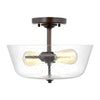 Generation Lighting. Two Light Ceiling Semi-Flush Mount