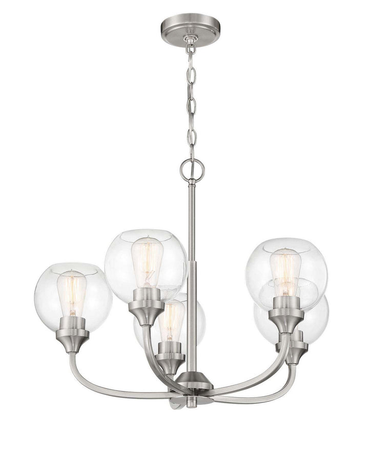 Glenda Five Light Chandelier in Brushed Polished Nickel