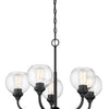 Glenda Five Light Chandelier in Flat Black