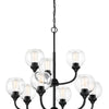 Glenda Nine Light Chandelier in Flat Black