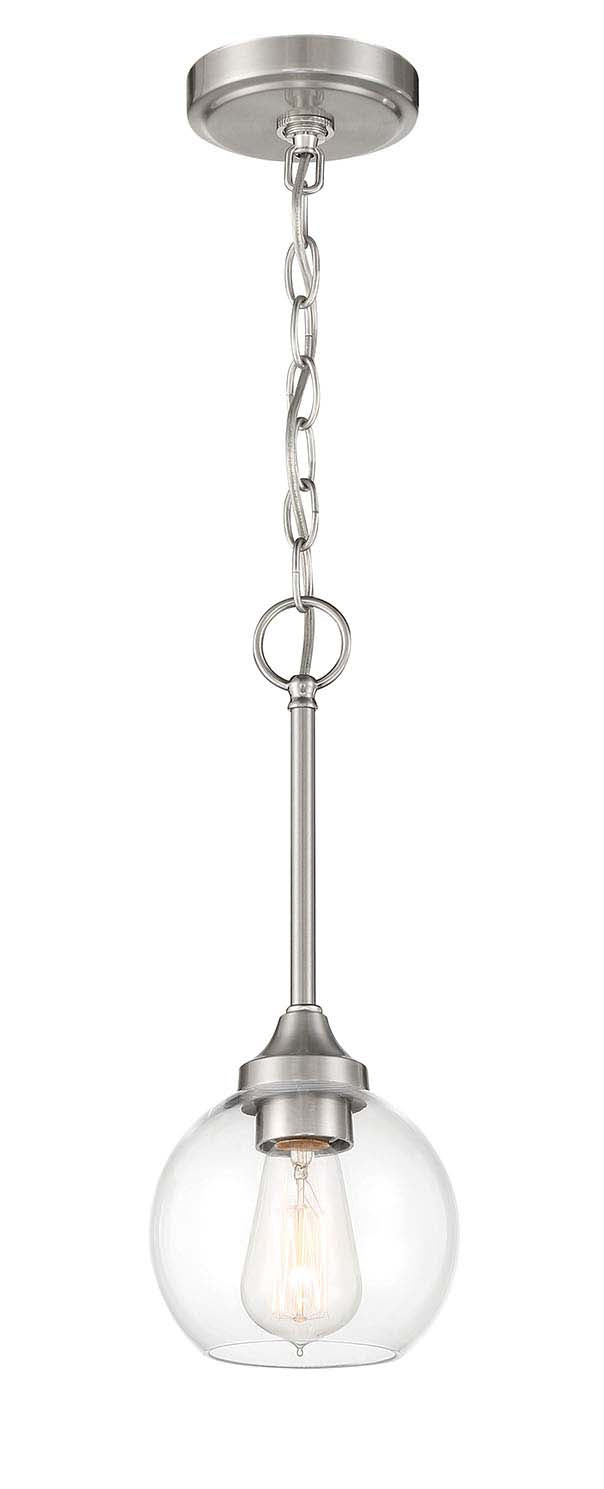 Glenda One Light Mini Pendant in Brushed Polished Nickel