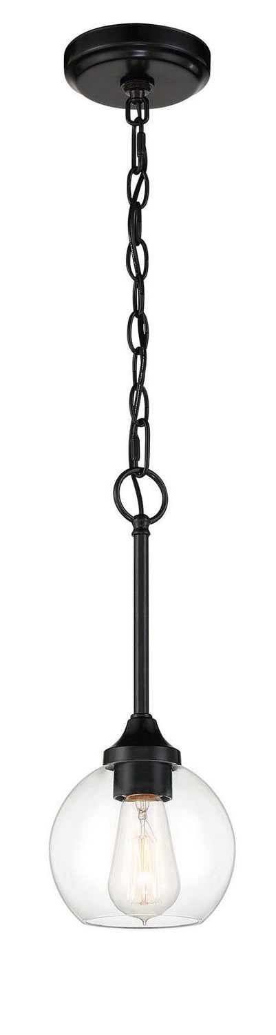 Glenda One Light Mini Pendant in Flat Black