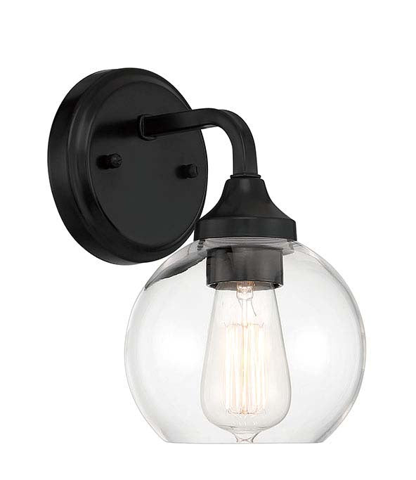 Glenda One Light Wall Sconce in Flat Black