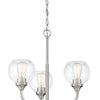 Glenda Three Light Chandelier in Brushed Polished Nickel