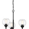 Glenda Three Light Chandelier in Flat Black