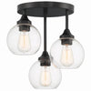 Glenda Three Light Semi Flush Mount in Flat Black