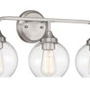 Glenda Three Light Vanity in Brushed Polished Nickel