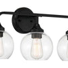 Glenda Three Light Vanity in Flat Black