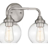 Glenda Two Light Vanity in Brushed Polished Nickel