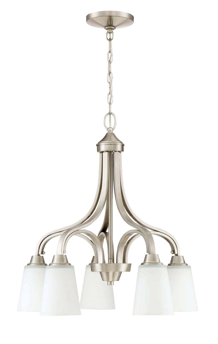 Grace Five Light Chandelier in Brushed Polished Nickel