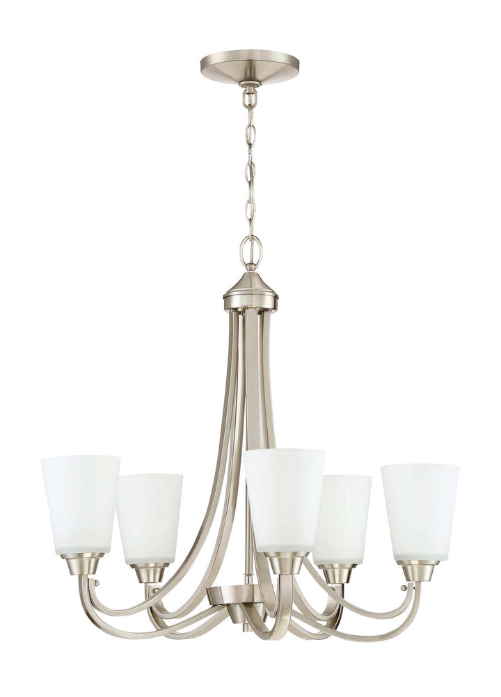 Grace Five Light Chandelier in Brushed Polished Nickel