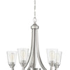 Grace Five Light Chandelier in Brushed Polished Nickel