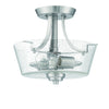Grace Two Light Semi Flush Mount Convertible in Brushed Polished Nickel