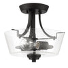 Grace Two Light Semi Flush Mount Convertible in Espresso