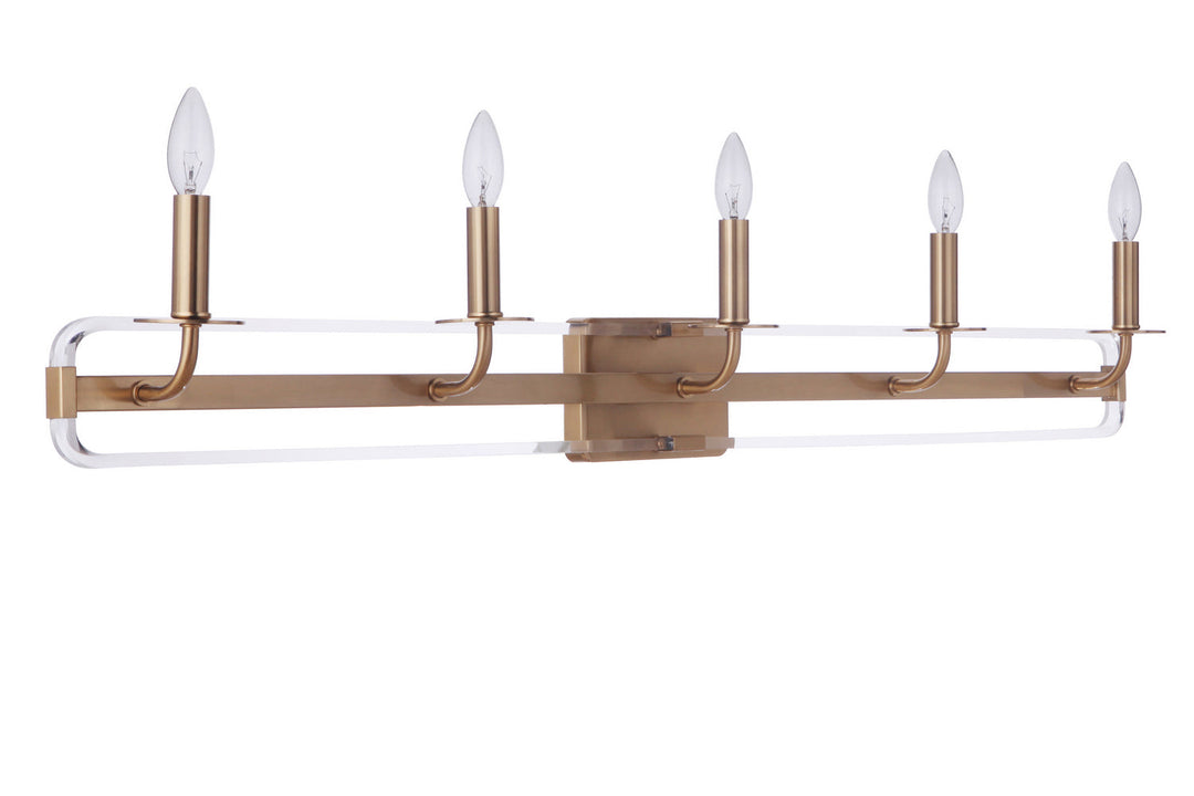 Graclyn Five Light Vanity in Satin Brass