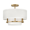 Graham LED Semi-Flush Mount in Lacquered Brass