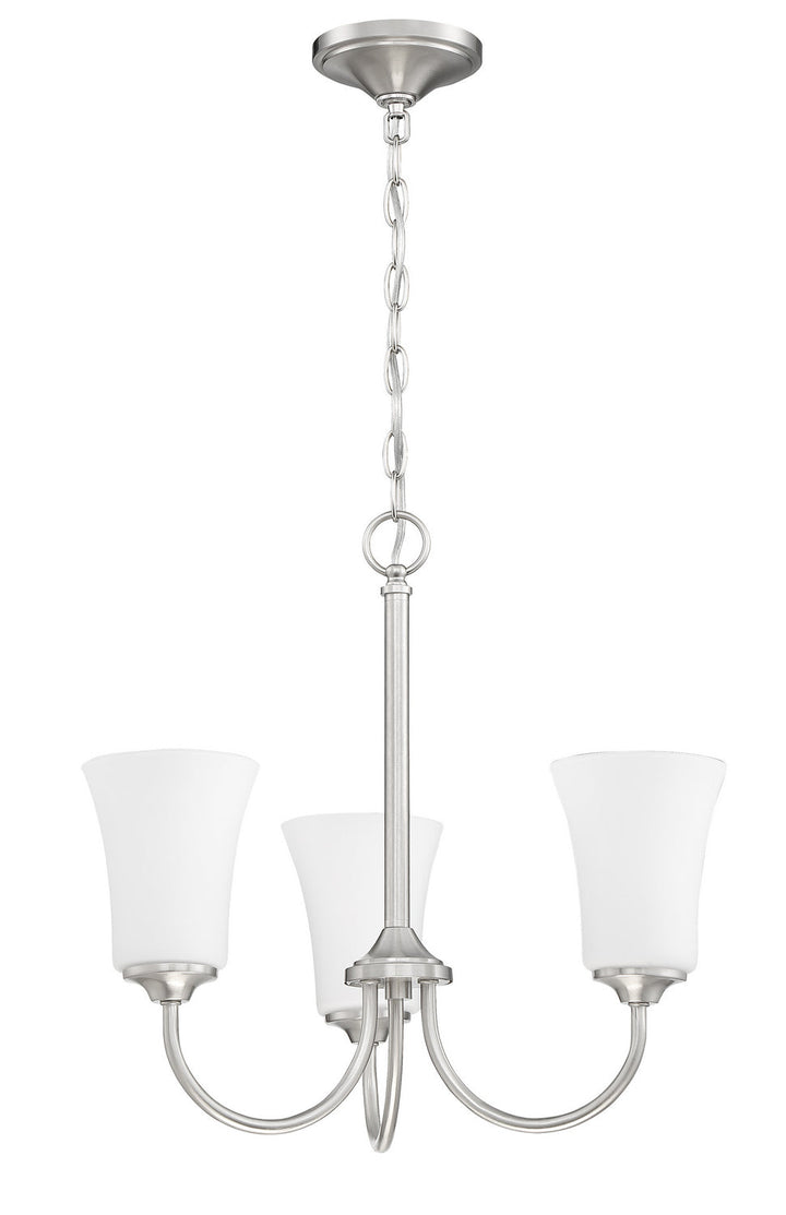 Gwyneth Three Light Chandelier in Brushed Polished Nickel